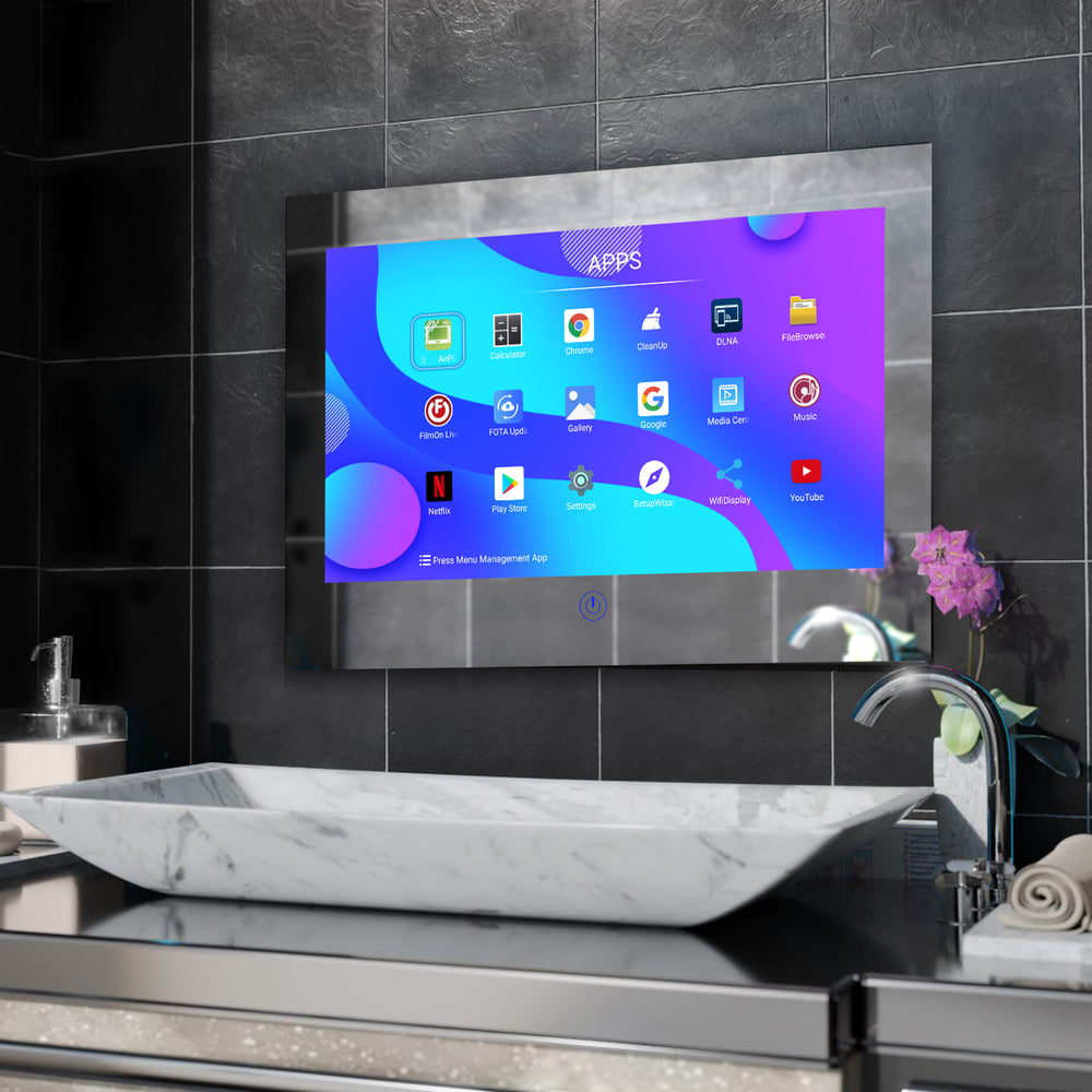 
                  
                    Haocrown 55" Smart Waterproof Bathroom Mirror TV (Remote control, Mirror) |Model： HG550BM
                  
                