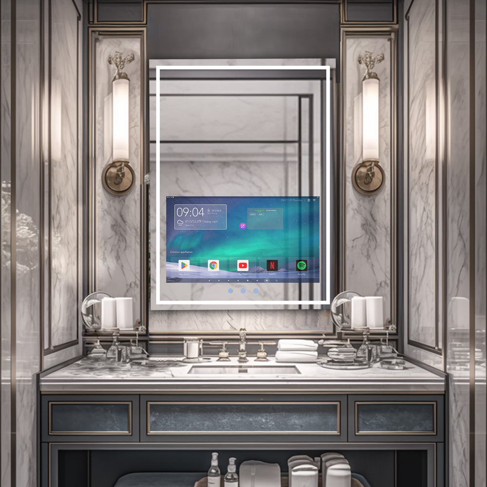 
                  
                    Haocrown 24x32 inch Bathroom Vanity Mirror with LED Lights Built-in 21.5" Full Touch Screen Smart TV-HG22REK
                  
                