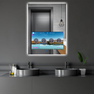 
                  
                    Haocrown 32x24 inch Smart Vanity TV Mirror Built in 21.5 inch Touchscreen Television, 3 Colors Dimmable LED Makeup Light Wall Mounted
                  
                