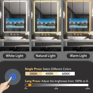 
                  
                    Haocrown 32x24 inch Smart Vanity Mirror  Built in 21.5 inch Touchscreen TV with  Side-illuminated LED Lights , Dimmable Switch 3 Colors and Demister Pad(2025 Model)
                  
                
