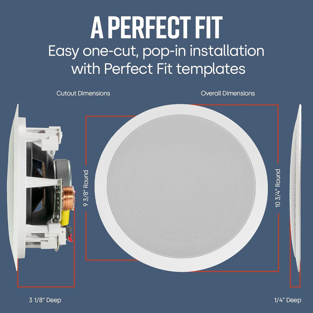 
                  
                    Haocrown 2-Way Premium in-Ceiling 8" Round Speakers, Set of 2 Perfect for Bath, Kitchen
                  
                