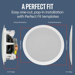 
                  
                    Haocrown 2-Way Premium in-Ceiling 8" Round Speakers, Set of 2 Perfect for Bath, Kitchen
                  
                