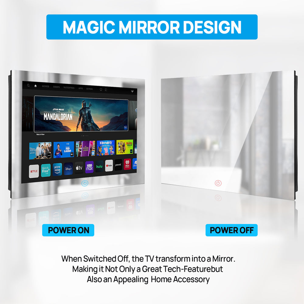 
                  
                    Haocrown 19" Touchscreen Smart Waterproof Mirror TV (Touchscreen, Mirror) - 2023Model-HG190BM-MT/TOUCH019MI
                  
                