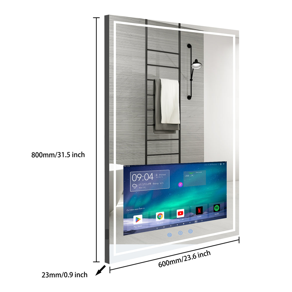 
                  
                    Haocrown 24x32 inch Bathroom Vanity Mirror with LED Lights Built-in 21.5" Full Touch Screen Smart TV-HG22REK
                  
                