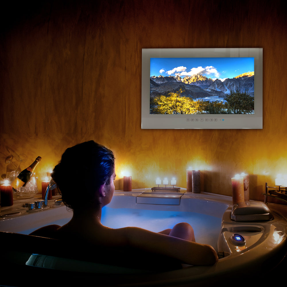 
                  
                    【2023 Latest Model】Haocrown 27" Smart Waterproof Bathroom TV (Remote Control, Wihte) - HG270BM-W
                  
                