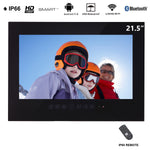 【2023 Latest Model】Haocrown 21.5" Smart Waterproof  Bathroom TV (Remote Control, Black) - HG220BM-B