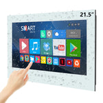 【2023 Latest Model】Haocrown 21.5" Smart Waterproof Bathroom TV (Touch Screen, Wihte) - HG220BM-WT
