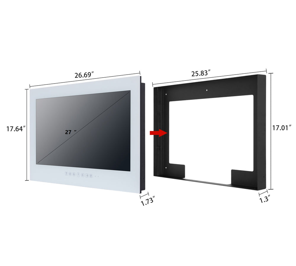 
                  
                    【2023 Latest Model】Haocrown 27" Smart Waterproof Bathroom TV (Remote Control, Wihte) - HG270BM-W
                  
                